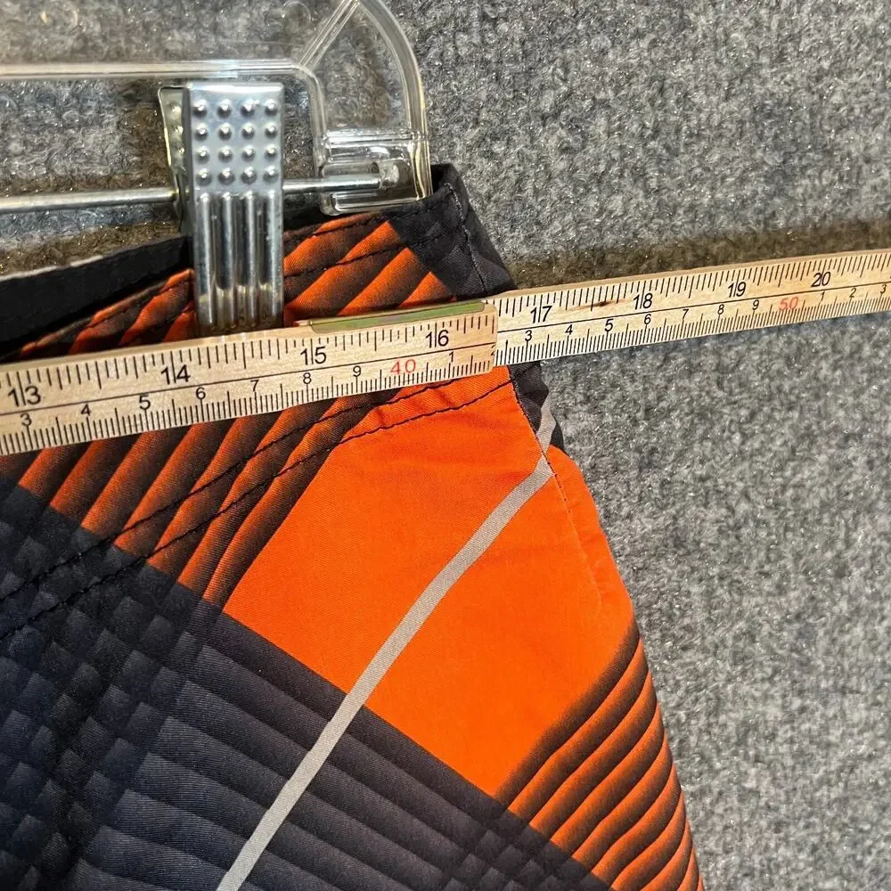 Hurley Swim Trunks Mens 32 Orange Black Beach Board Shorts Relax Pocket Y2K Logo